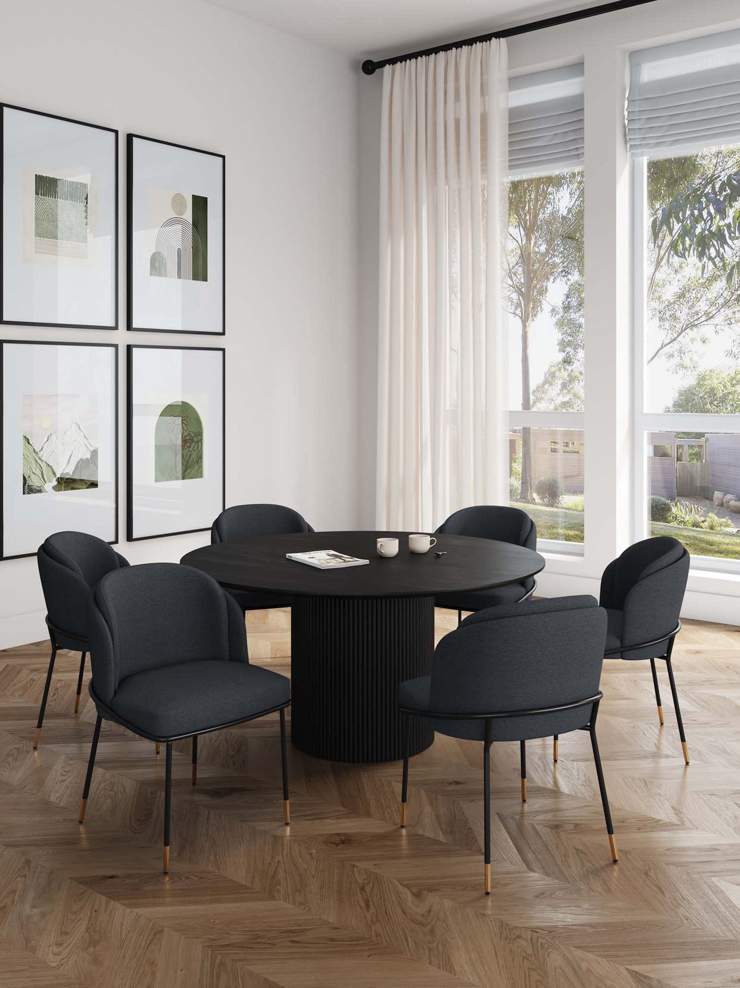 Manhattan Comfort 7-Piece Flor and Hathaway Dining