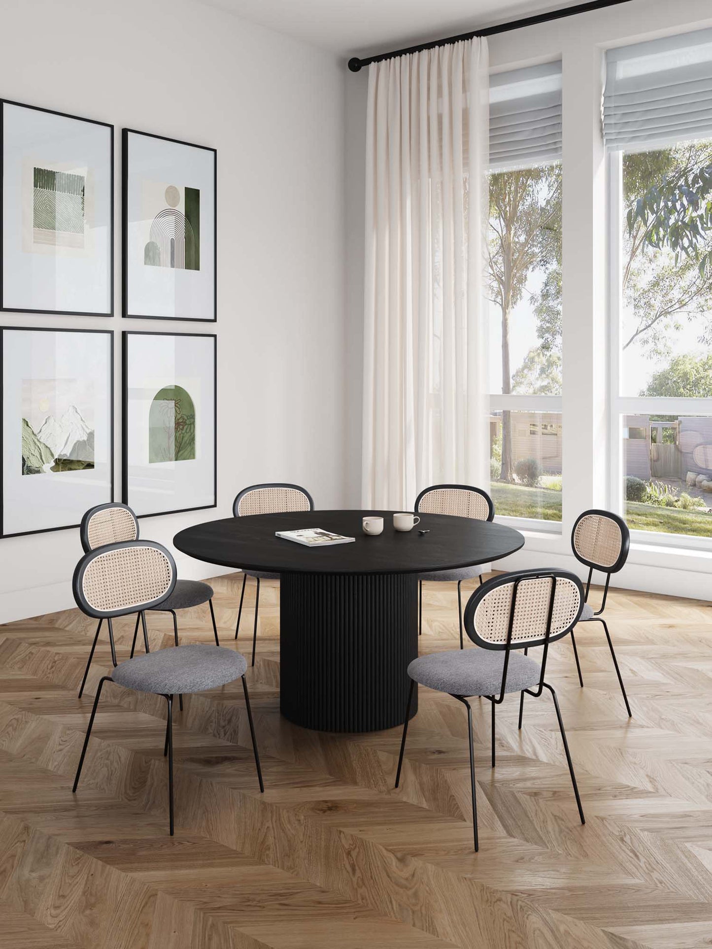Manhattan Comfort 7-Piece Jardin and Hathaway Dining
