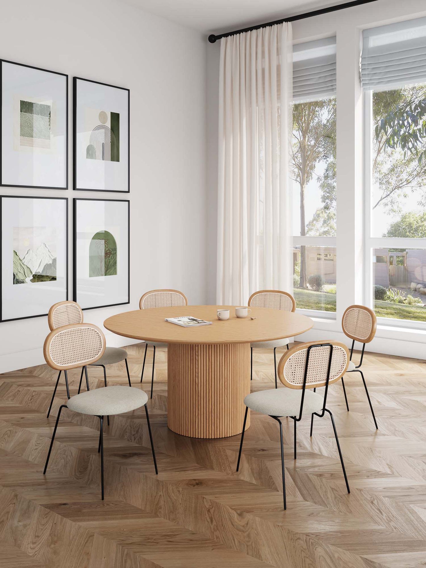 Manhattan Comfort 7-Piece Jardin and Hathaway Dining