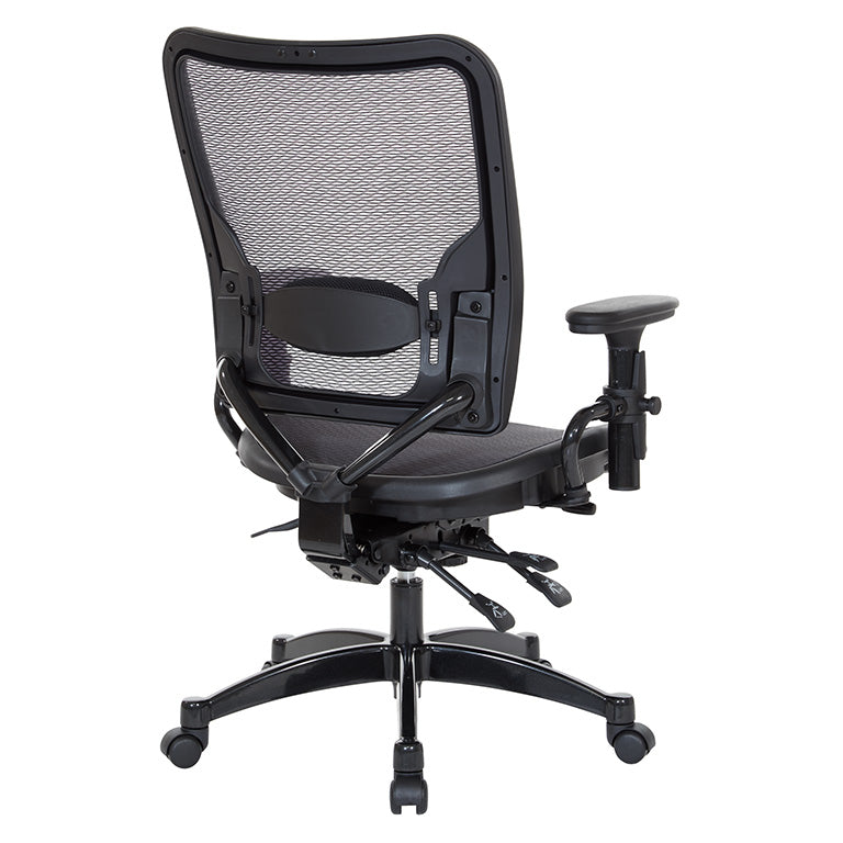 Deluxe Air Grid® Seat and Back Manager’s Chair with Adjustable Arms, Adjustable
Lumbar, Dual Function Control and Industrial Steel Finish Base