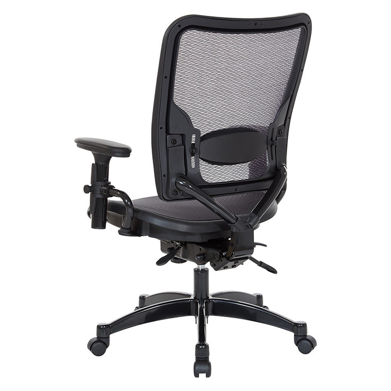 Deluxe Air Grid® Seat and Back Manager’s Chair with Adjustable Arms, Adjustable
Lumbar, Dual Function Control and Industrial Steel Finish Base