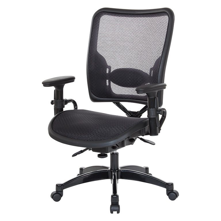 Deluxe Air Grid® Seat and Back Manager’s Chair with Adjustable Arms, Adjustable
Lumbar, Dual Function Control and Industrial Steel Finish Base