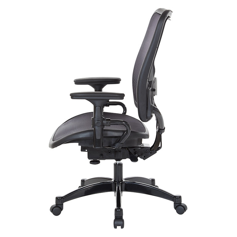 Deluxe Air Grid® Seat and Back Manager’s Chair with Adjustable Arms, Adjustable
Lumbar, Dual Function Control and Industrial Steel Finish Base