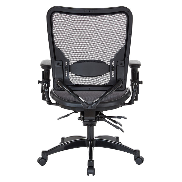 Deluxe Air Grid® Seat and Back Manager’s Chair with Adjustable Arms, Adjustable
Lumbar, Dual Function Control and Industrial Steel Finish Base