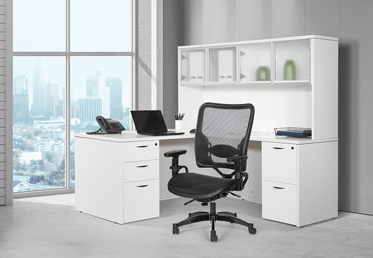 Deluxe Air Grid® Seat and Back Manager’s Chair with Adjustable Arms, Adjustable
Lumbar, Dual Function Control and Industrial Steel Finish Base