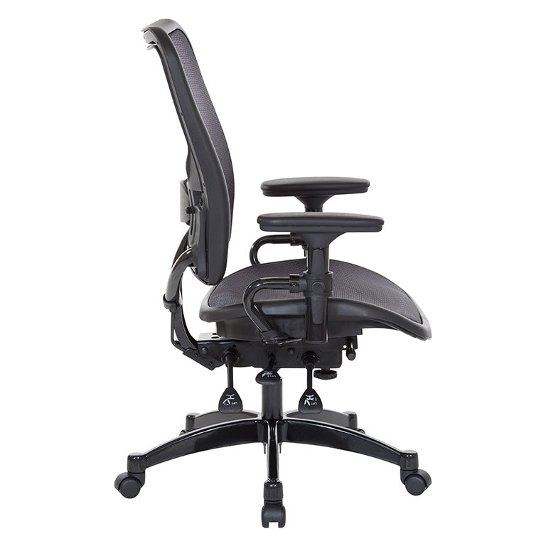Deluxe Air Grid® Seat and Back Manager’s Chair with Adjustable Arms, Adjustable
Lumbar, Dual Function Control and Industrial Steel Finish Base
