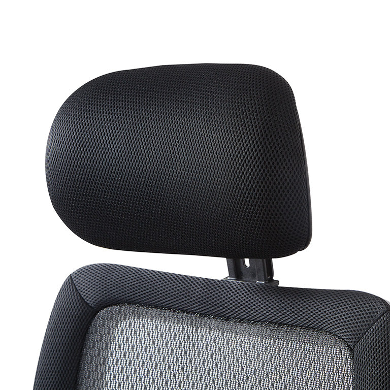 Breathable Mesh Seat and Back, Adjustable Headrest, 2-Way
Adjustable Arms, Adjustable Lumbar and Aluminum Silver Base
