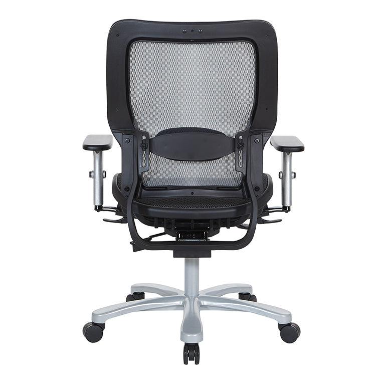 Breathable Mesh Seat and Back, 2-Way Adjustable Arms, Adjustable
Lumbar and Aluminum Silver Base