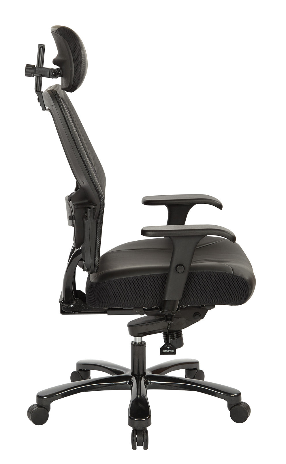 Dual Layer Air Grid® Back and Black Bonded Leather Seat, Adjustable
Headrest, 2-Way Adjustable Arms, Adjustable Lumbar and Industrial Steel Finish Base
