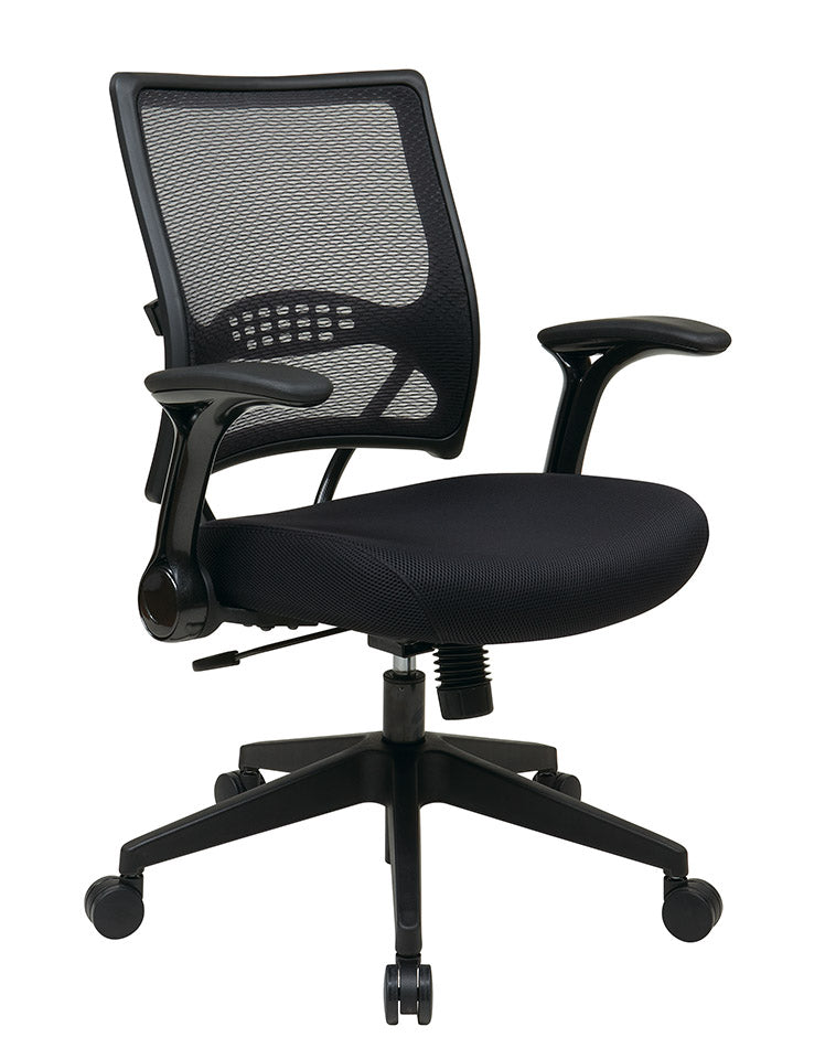 Dark Air Grid® Back and Mesh Seat Manager’s Chair with 2-to-1 Synchro
Tilt, Flip Arms and Angled Nylon Base