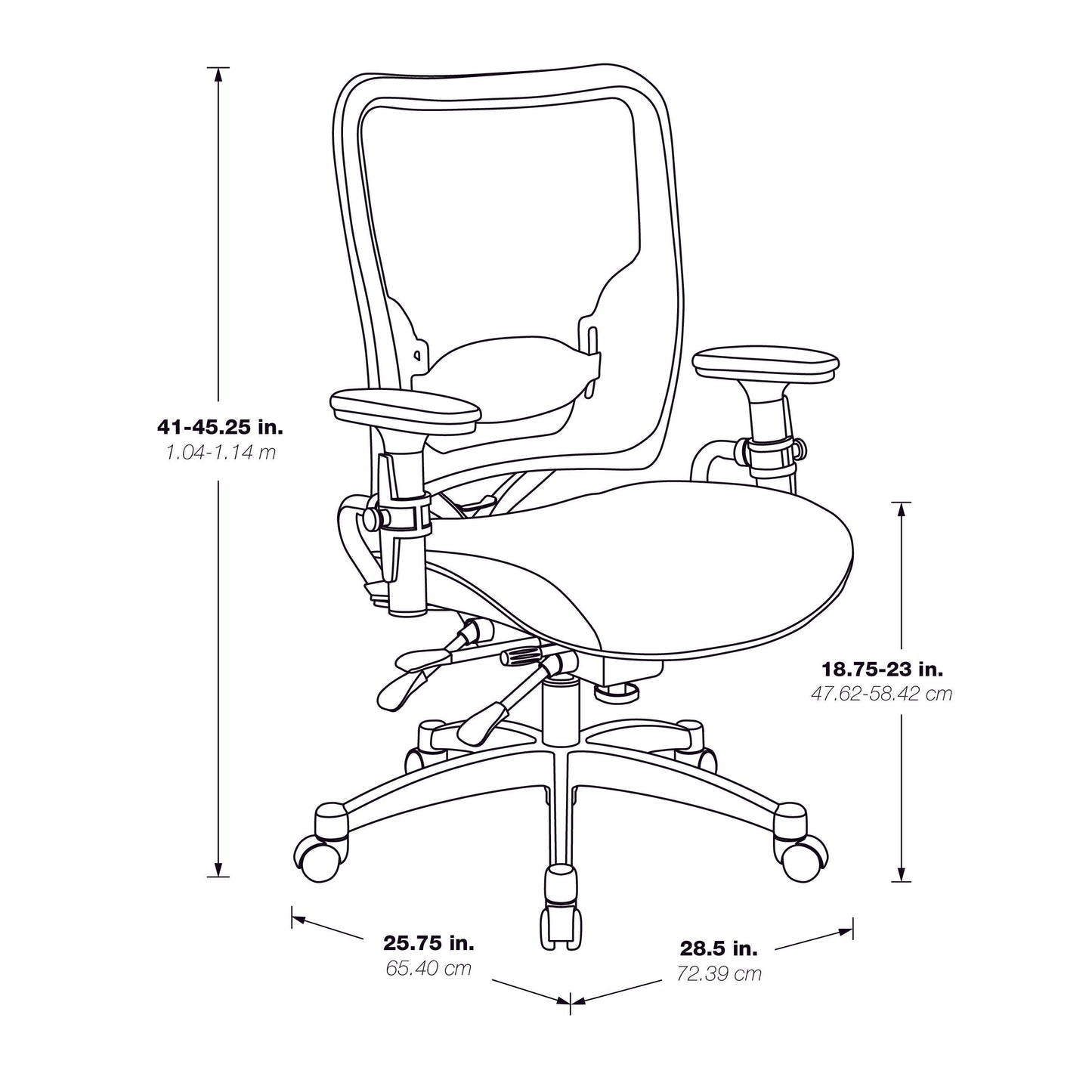 Professional Dual Function Air Grid® Back and Black Mesh Seat Manager’s Chair with
Adjustable Arms, Adjustable Lumbar and Industrial Steel Finish Base