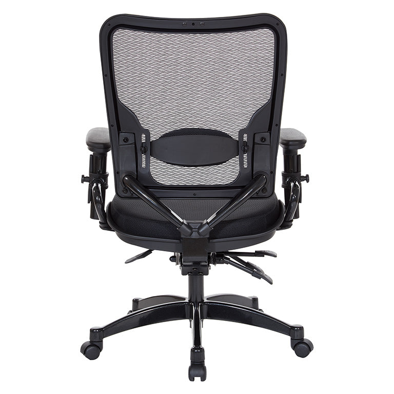 Professional Dual Function Air Grid® Back and Black Mesh Seat Manager’s Chair with
Adjustable Arms, Adjustable Lumbar and Industrial Steel Finish Base
