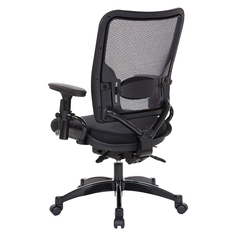 Professional Dual Function Air Grid® Back and Black Mesh Seat Manager’s Chair with
Adjustable Arms, Adjustable Lumbar and Industrial Steel Finish Base