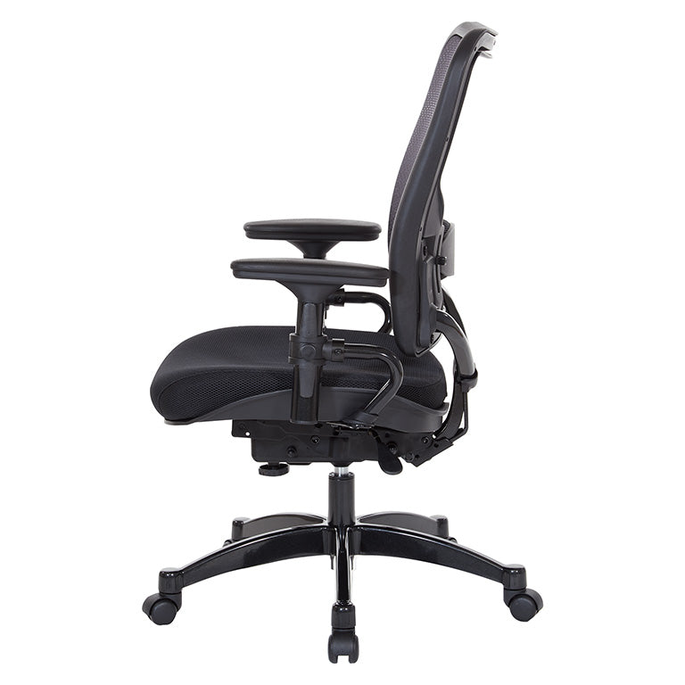 Professional Dual Function Air Grid® Back and Black Mesh Seat Manager’s Chair with
Adjustable Arms, Adjustable Lumbar and Industrial Steel Finish Base