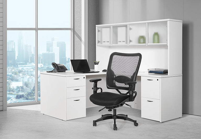 Professional Dual Function Air Grid® Back and Black Mesh Seat Manager’s Chair with
Adjustable Arms, Adjustable Lumbar and Industrial Steel Finish Base