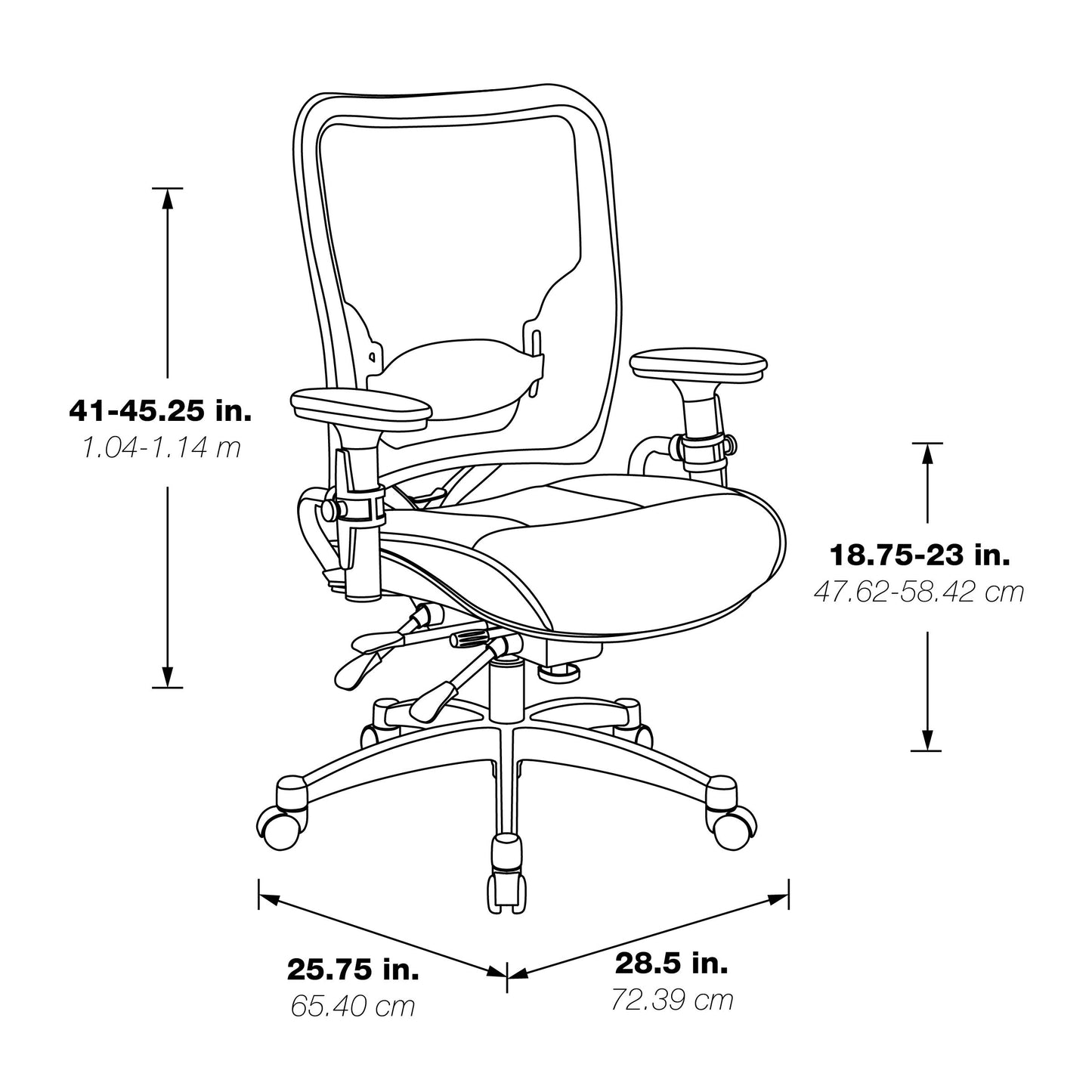 Professional Dual Function Air Grid® Back and Leather Seat Manager’s Chair with
Adjustable Arms, Adjustable Lumbar and Industrial Steel Finish Base