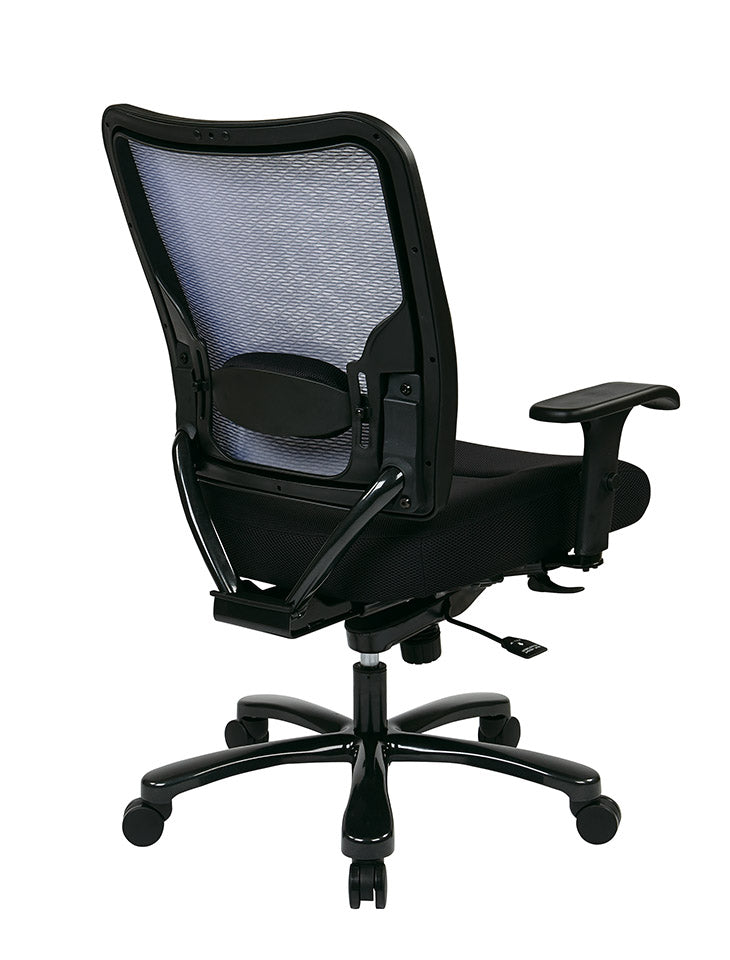 Dual Layer Air Grid® Back and Black Mesh Seat Ergonomic Chair with
Adjustable Lumbar, 2-Way Adjustable Arms and Industrial Steel Finish Base