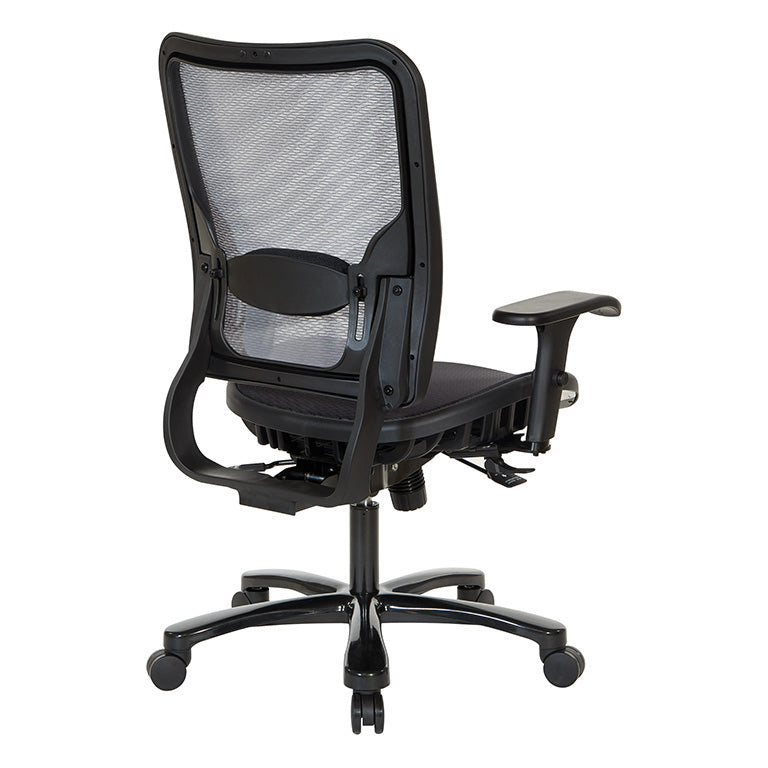Air Grid® Seat and Back Ergonomic Chair with Height-Adjustable Lumbar
Support, 2-Way Adjustable Arms and Industrial Steel Finish Base