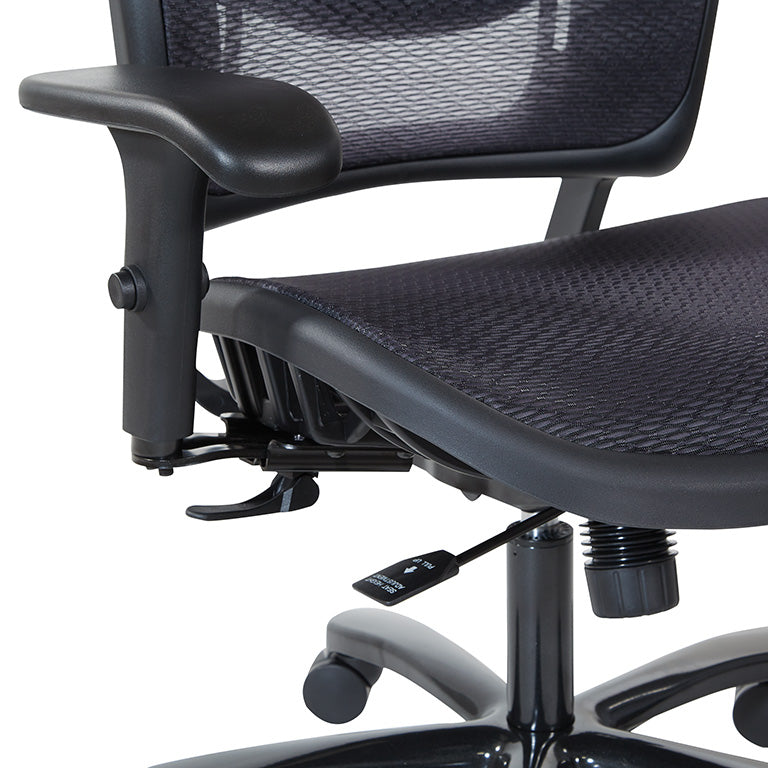 Air Grid® Seat and Back Ergonomic Chair with Height-Adjustable Lumbar
Support, 2-Way Adjustable Arms and Industrial Steel Finish Base