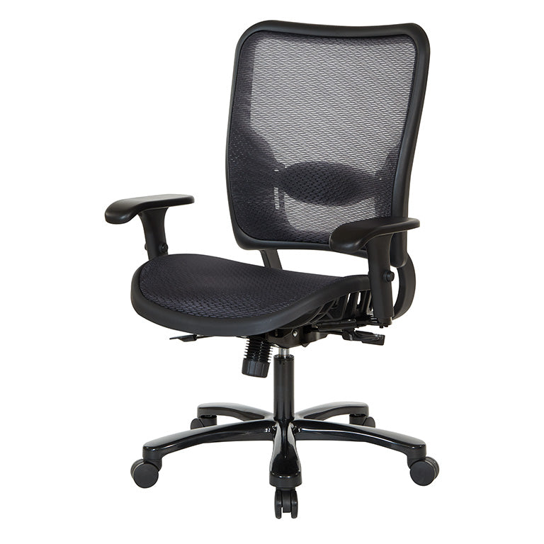 Air Grid® Seat and Back Ergonomic Chair with Height-Adjustable Lumbar
Support, 2-Way Adjustable Arms and Industrial Steel Finish Base