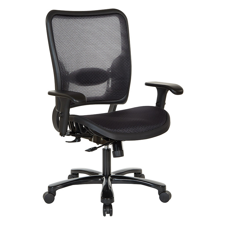 Air Grid® Seat and Back Ergonomic Chair with Height-Adjustable Lumbar
Support, 2-Way Adjustable Arms and Industrial Steel Finish Base