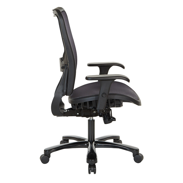 Air Grid® Seat and Back Ergonomic Chair with Height-Adjustable Lumbar
Support, 2-Way Adjustable Arms and Industrial Steel Finish Base