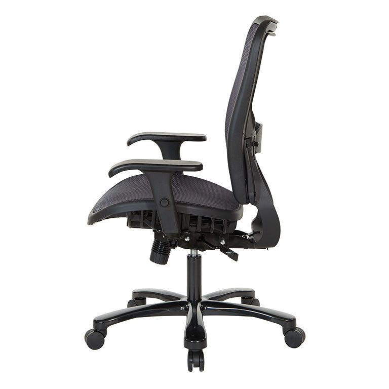 Air Grid® Seat and Back Ergonomic Chair with Height-Adjustable Lumbar
Support, 2-Way Adjustable Arms and Industrial Steel Finish Base