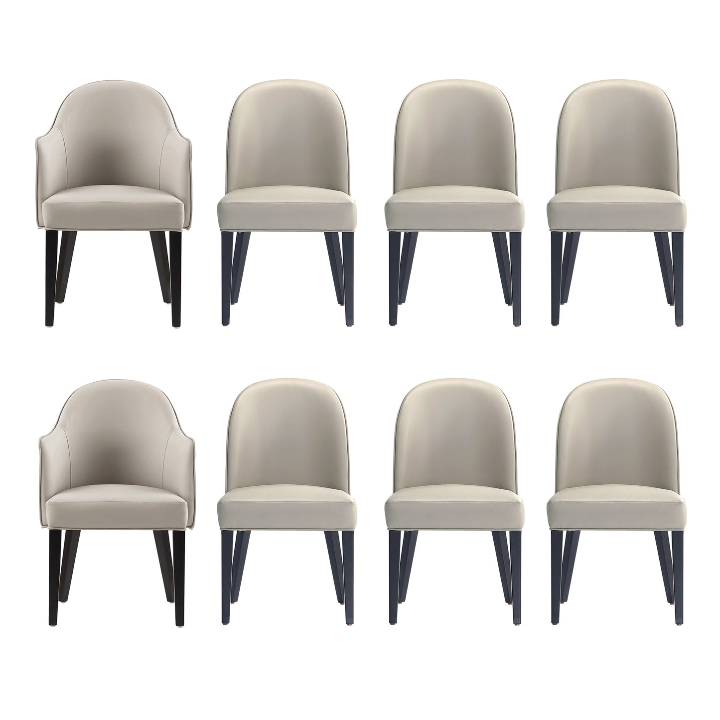 Manhattan Comfort 8-Piece Hillman Dining Chair and Arm Chair