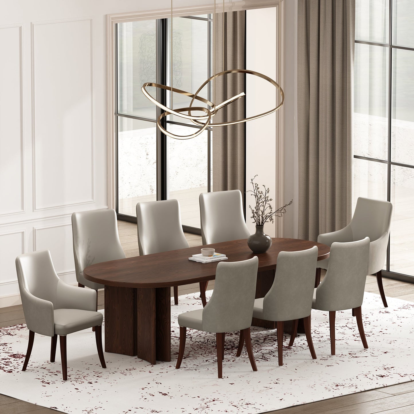 Manhattan Comfort 8-Piece Connie Dining Chair and Arm Chair