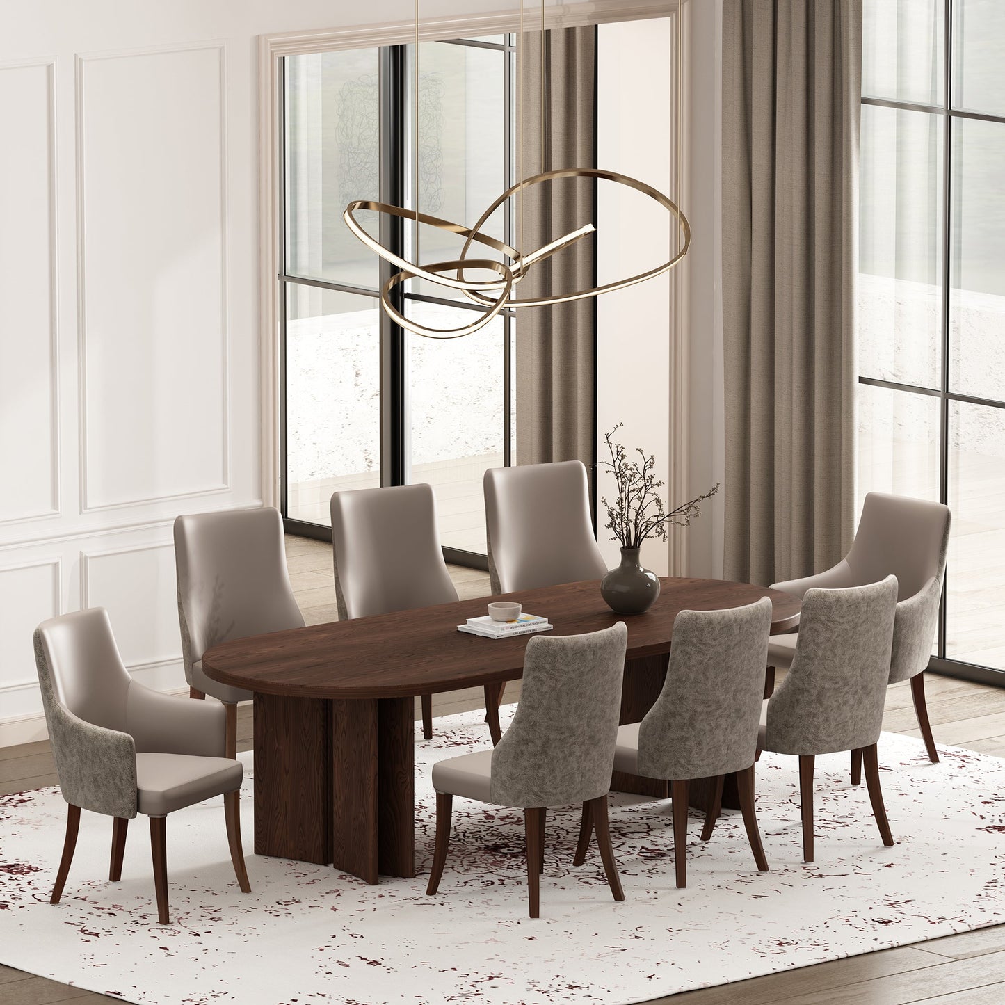 Manhattan Comfort 8-Piece Connie Dining Chair and Arm Chair