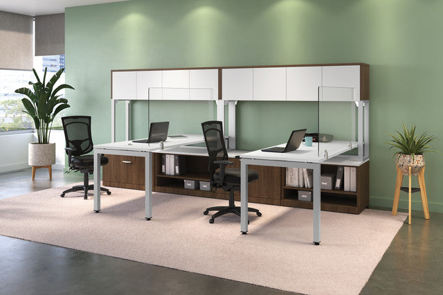 OfficeSource | CoolMesh Pro Collection | Multi-Function, High Back Chair with Leather Upholstered Seat, Adjustable Arms and Black Frame