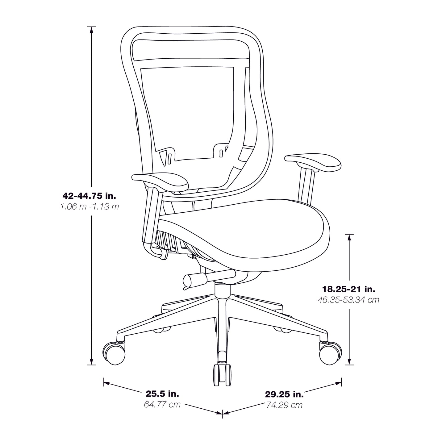 Breathable Mesh Seat and Back Executive Chair with Adjustable
Arms & Lumbar, Seat Slider and Polished Aluminum Finish Base