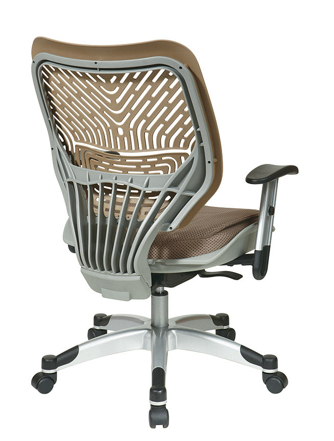 Self Adjusting Latte SpaceFlex® Back and Latte Mesh Seat Manager’s
Chair with Adjustable Arms and Platinum Finish Base