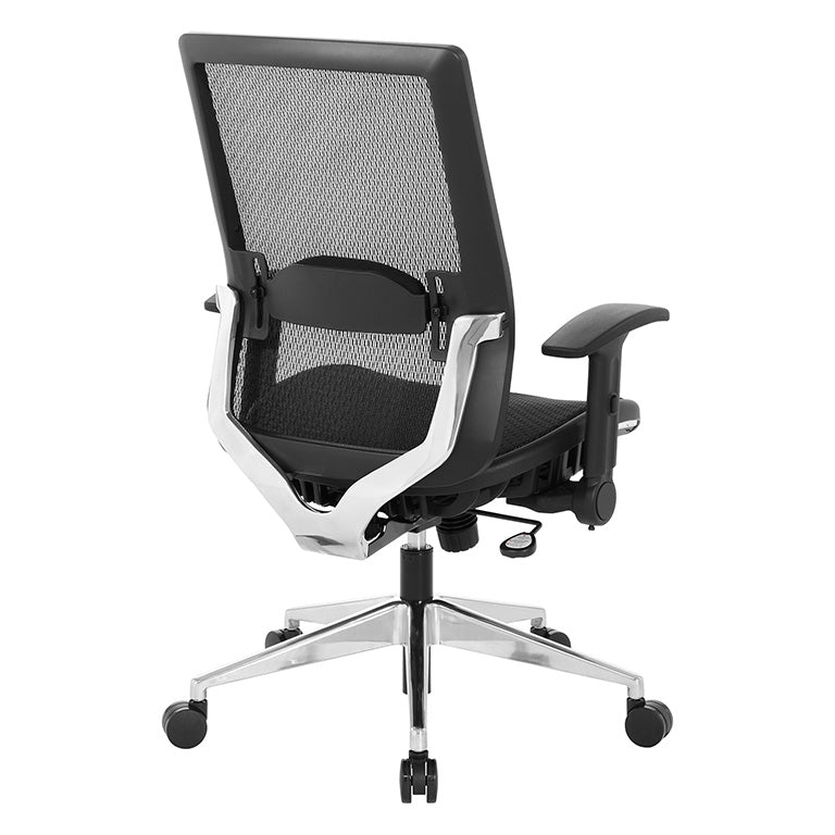 Black Matrix Seat and Back, Height Adjustable Lumbar Support, Adjustable
Flip Arms with Polished Aluminum Back Support and Base