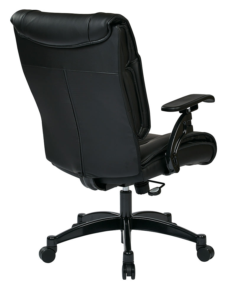 Black Bonded Leather Conference Chair with Cantilever Arms and Industrial Steel
Finish Base