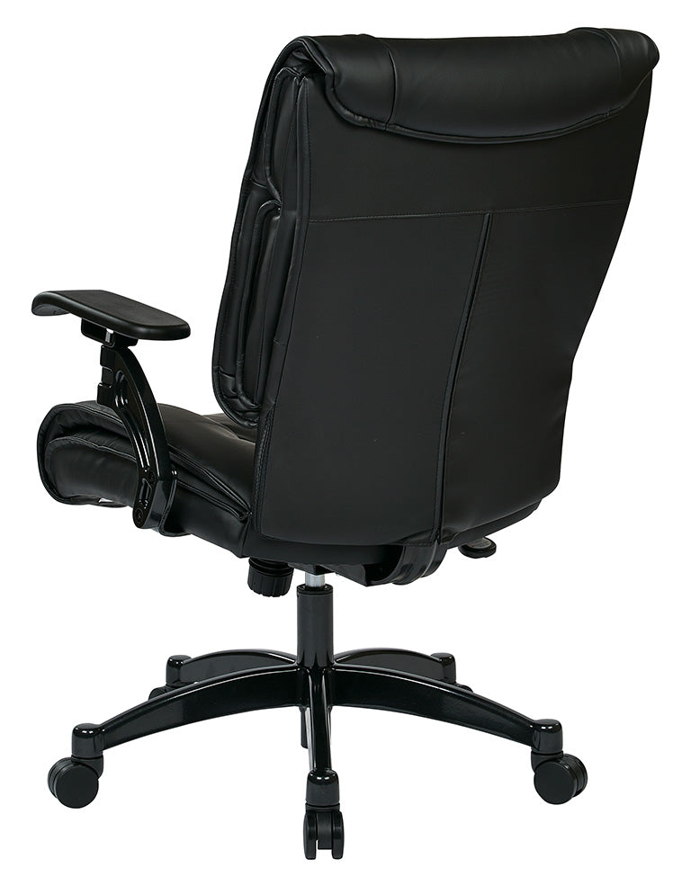 Black Bonded Leather Conference Chair with Cantilever Arms and Industrial Steel
Finish Base