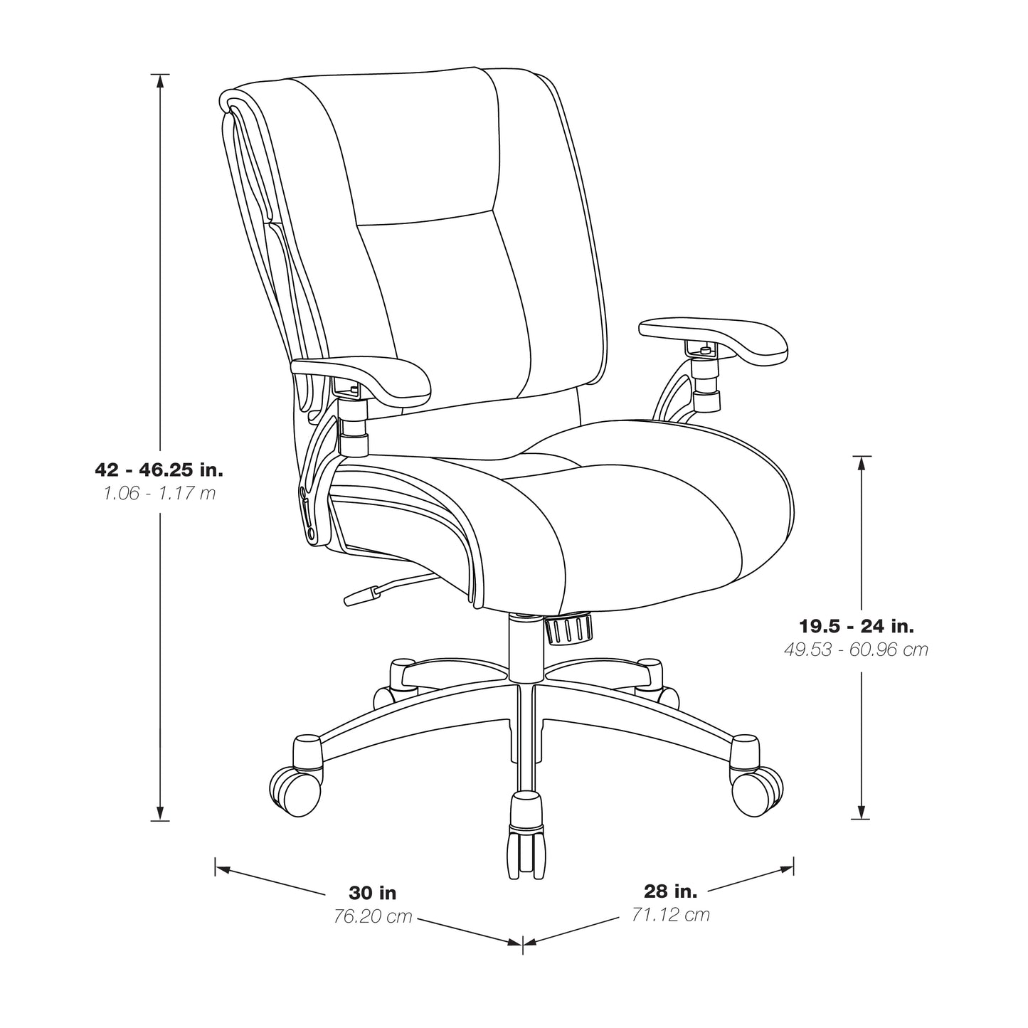 Black Bonded Leather Conference Chair with Cantilever Arms and Industrial Steel
Finish Base