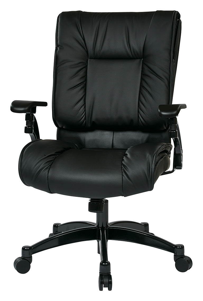Black Bonded Leather Conference Chair with Cantilever Arms and Industrial Steel
Finish Base