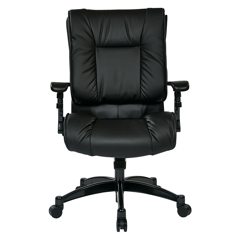 Black Bonded Leather Conference Chair with Cantilever Arms and Industrial Steel
Finish Base