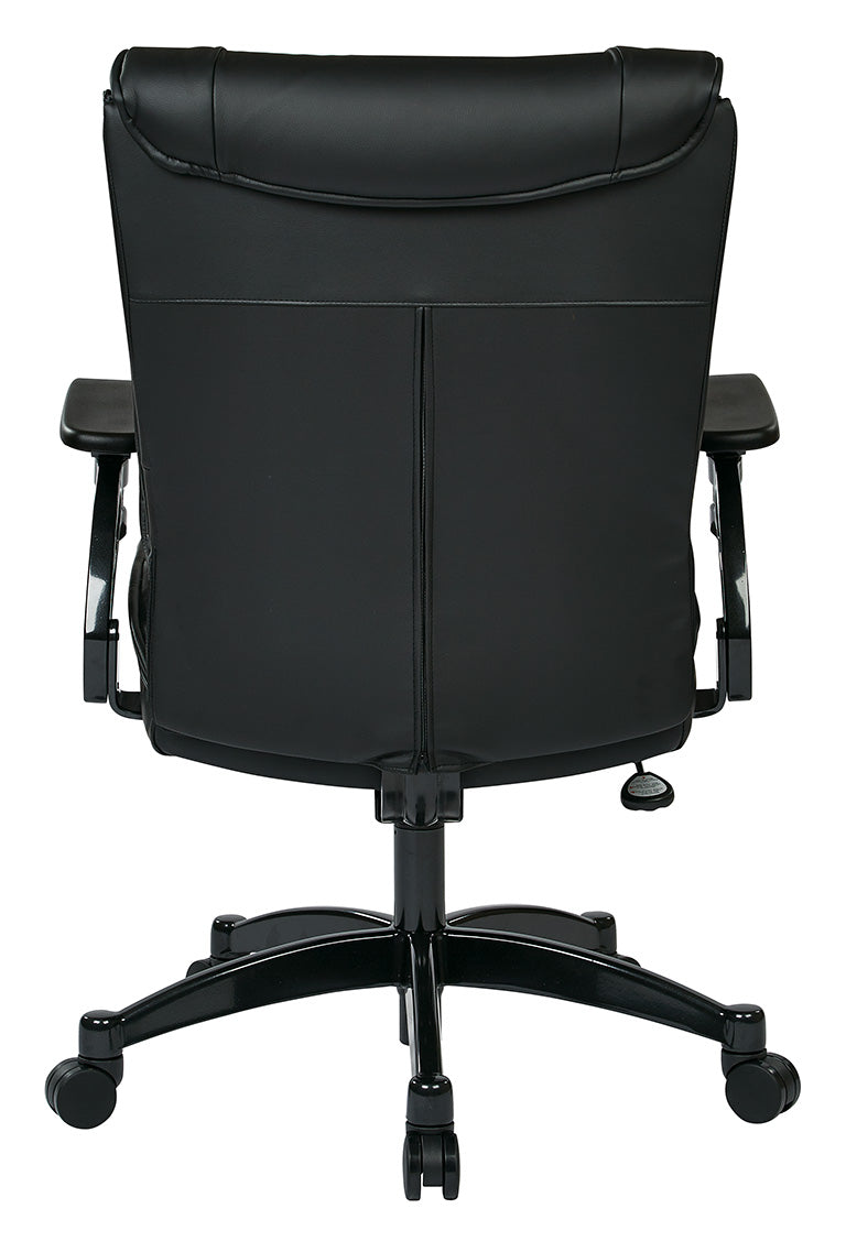 Black Bonded Leather Conference Chair with Cantilever Arms and Industrial Steel
Finish Base