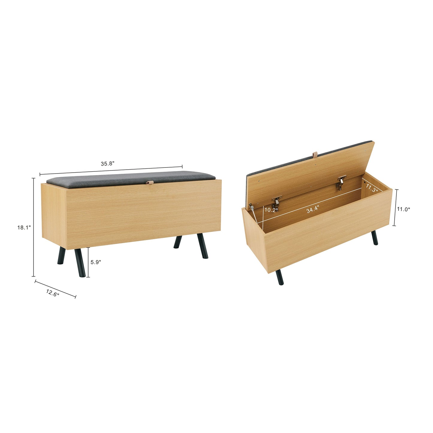 Manhattan Comfort Paloma Accent Storage Bench