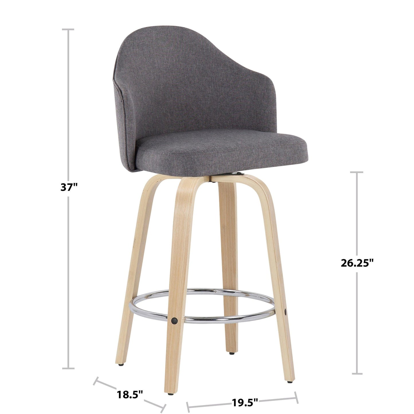Majestic Office Furniture 26" Fixed-Height Counter Stool - Set of 2