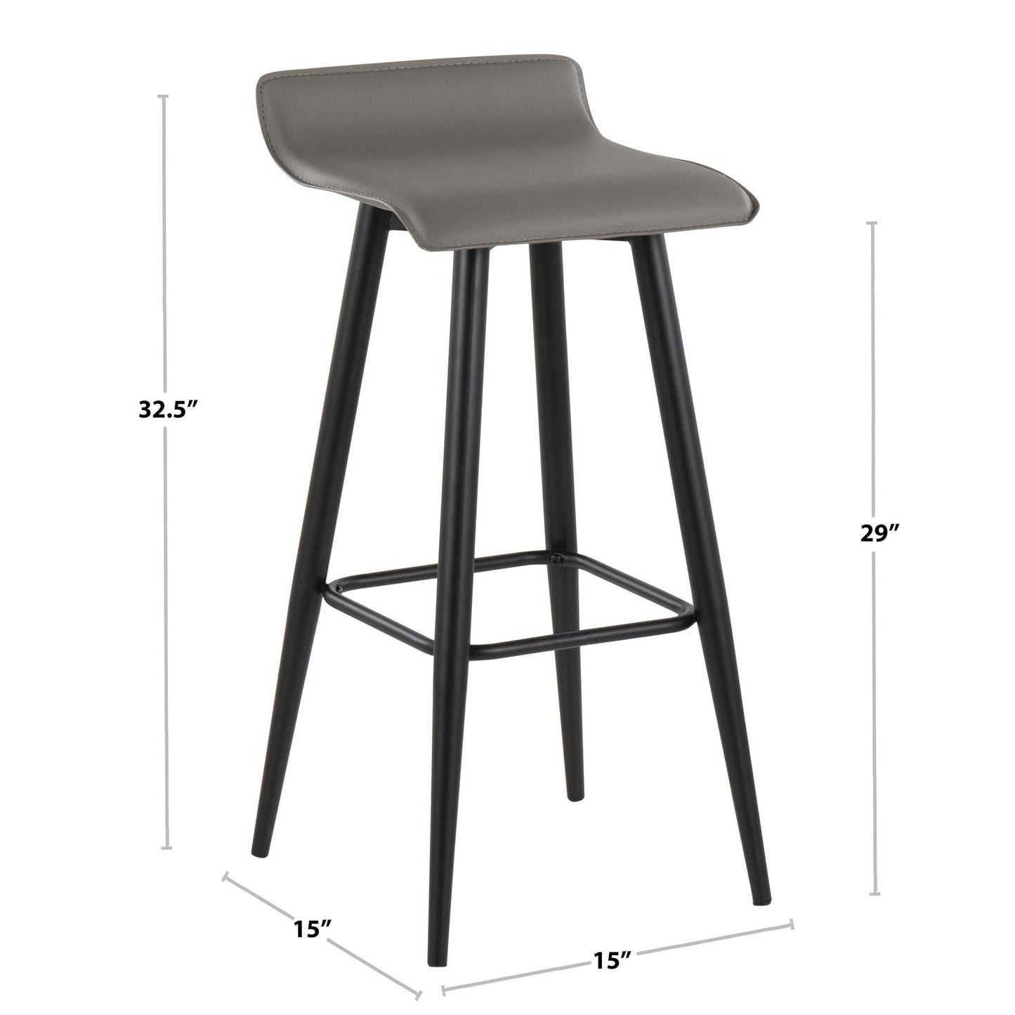 Majestic Office Furniture 30" Fixed-Height Barstool - Set of 2