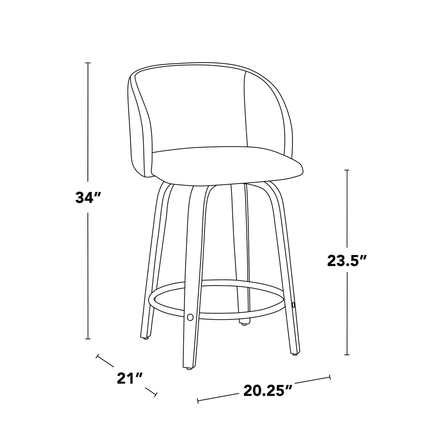 Majestic Office Furniture 24" Fixed-Height Counter Stool - Set of 2