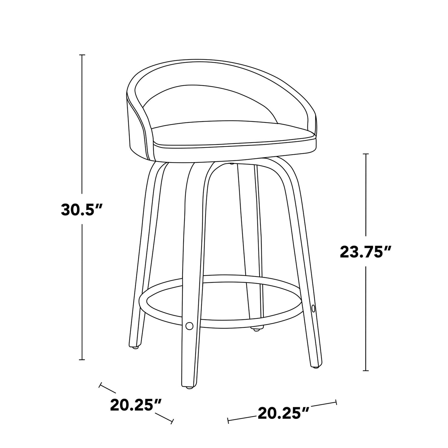 Majestic Office Furniture Upholstered 24" Fixed-Height Counter Stool - Set of 2