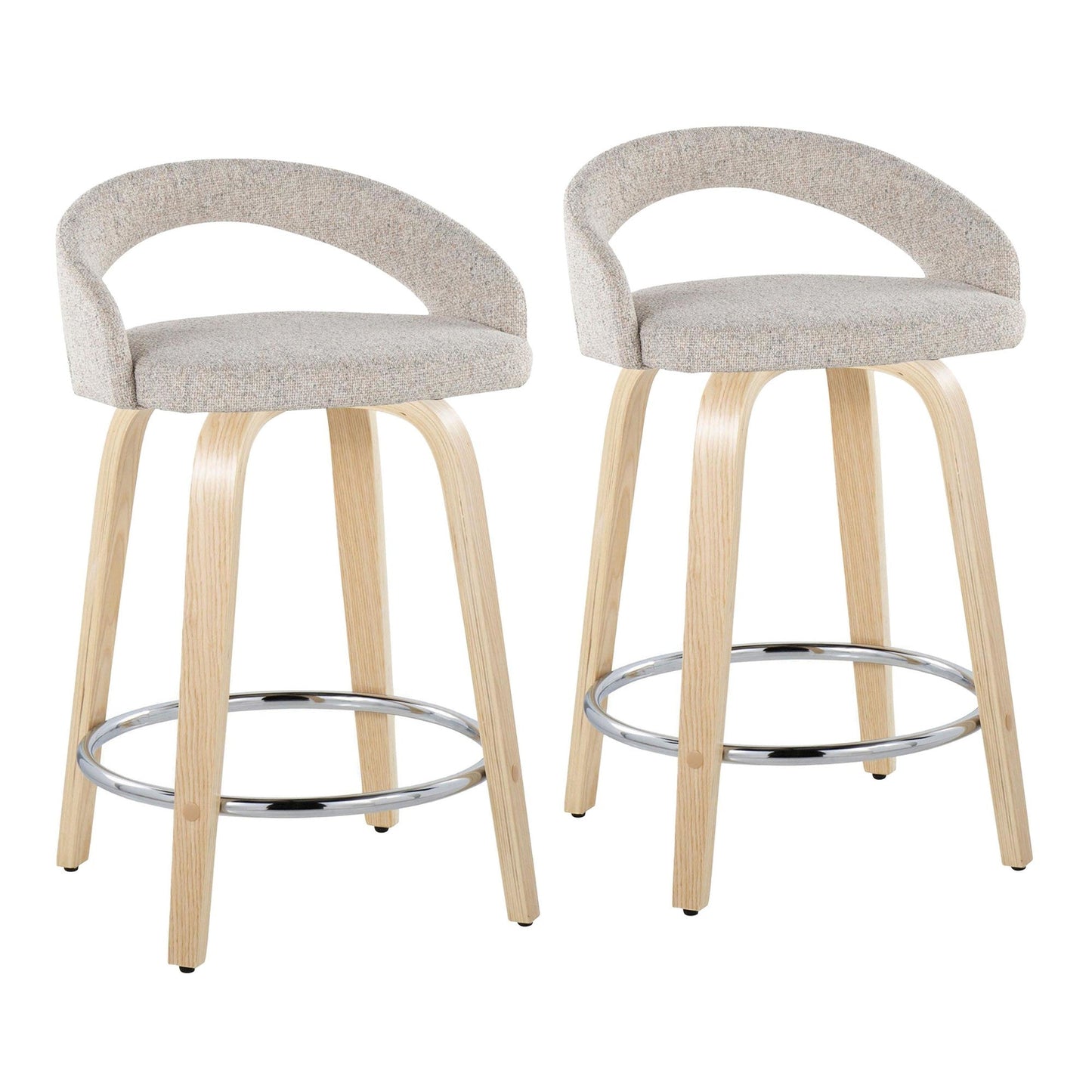 Majestic Office Furniture Upholstered 24" Fixed-Height Counter Stool - Set of 2