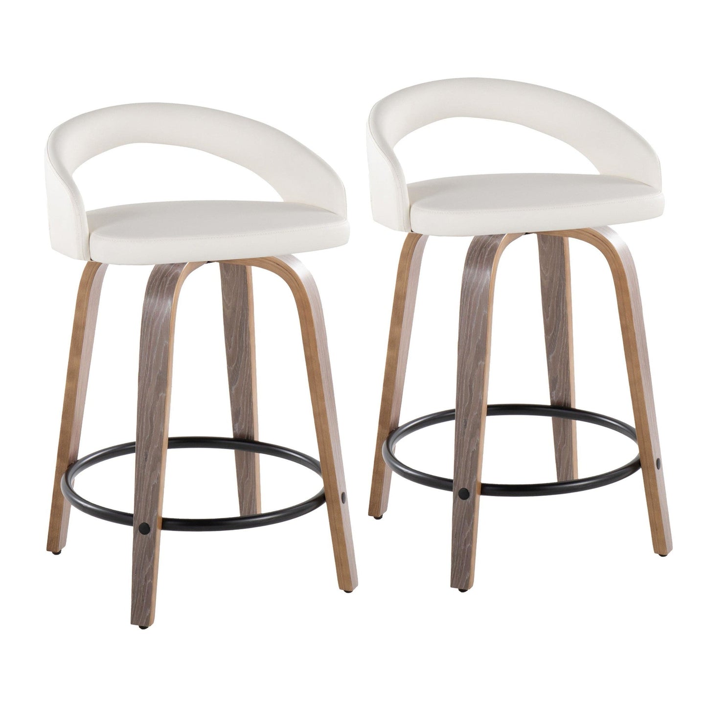 Majestic Office Furniture Upholstered 24" Fixed-Height Counter Stool - Set of 2
