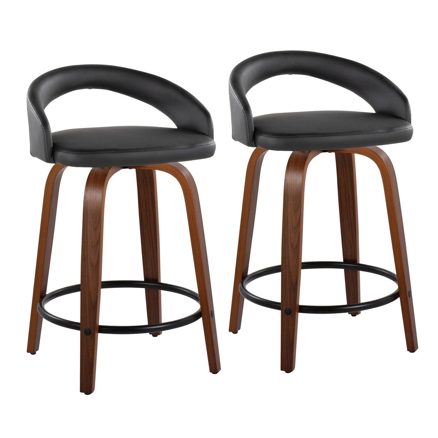 Majestic Office Furniture Upholstered 24" Fixed-Height Counter Stool - Set of 2