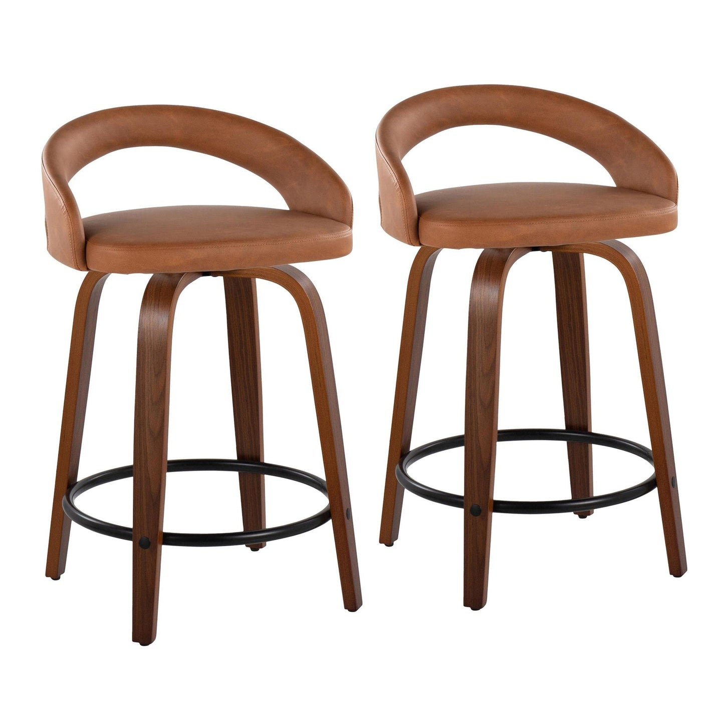 Majestic Office Furniture Upholstered 24" Fixed-Height Counter Stool - Set of 2