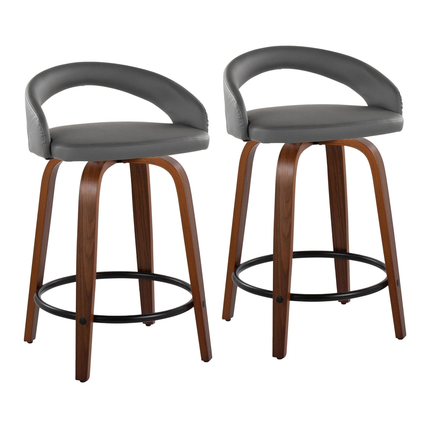 Majestic Office Furniture Upholstered 24" Fixed-Height Counter Stool - Set of 2